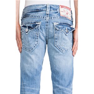 True Religion Men's Ricky Flap Pockets Distressed Straight Jeans