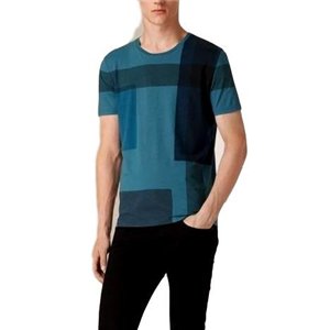 Burberry Men's Crew Neck Check Graphic Cotton T-Shirt