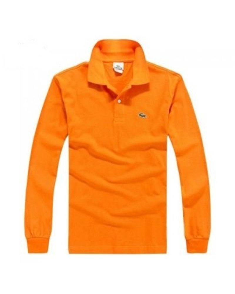 Lacoste Long Sleeve Pique Polo Shirt Orange