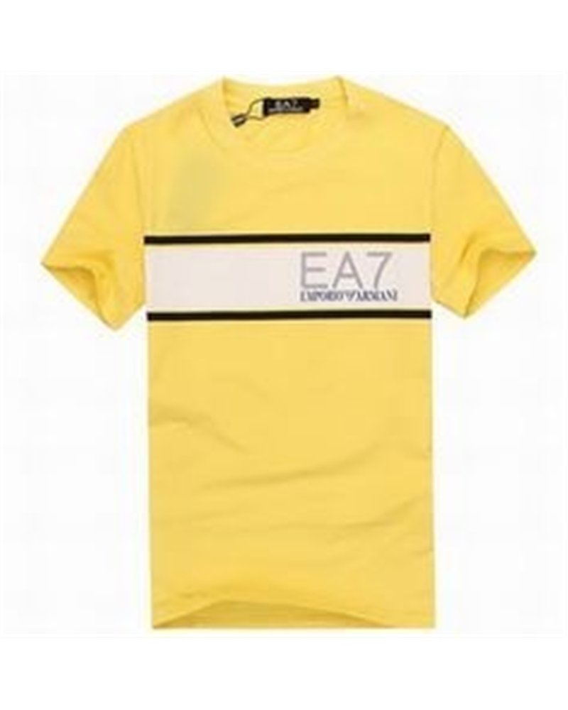 Armani Men's  EA 7 Crew Neck  Tee Shirt In Yellow