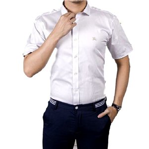 Burberrymen's Short  Sleeve Check Inner Collar  White