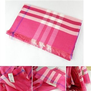 Burberry Checked Rouge   silk-blend Gauze Scarf