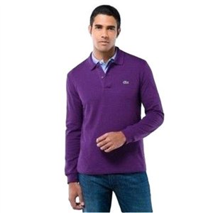 Lacoste Long Sleeve Pique Polo Shirt Purple