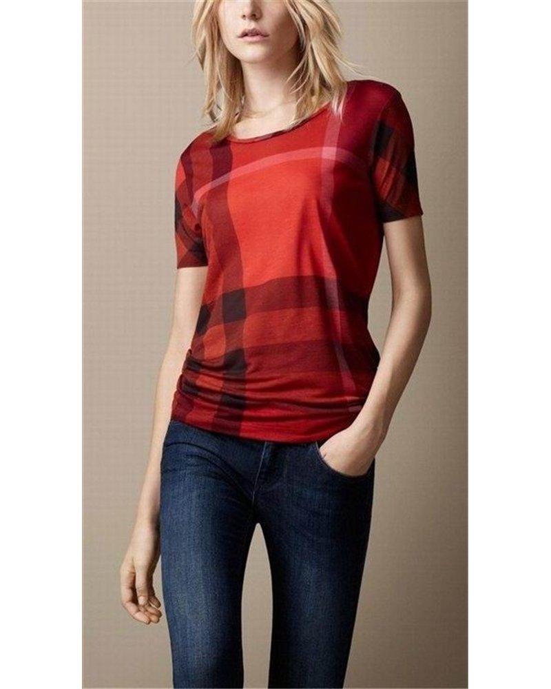 Burberry  London Check Front  T-Shirt -Women's