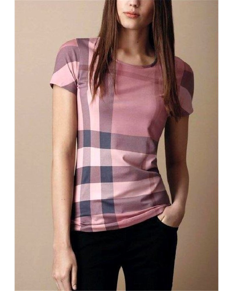 Burberry  London Check Front  T-Shirt -Women's