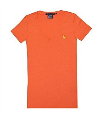 Polo Ralph Lauren Women's V Neck T Shirts Orange