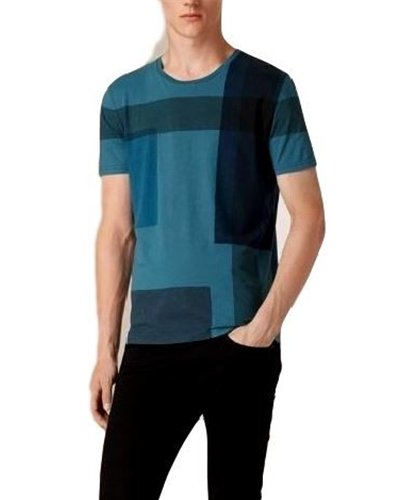 Burberry Men's Crew Neck Check Graphic Cotton T-Shirt