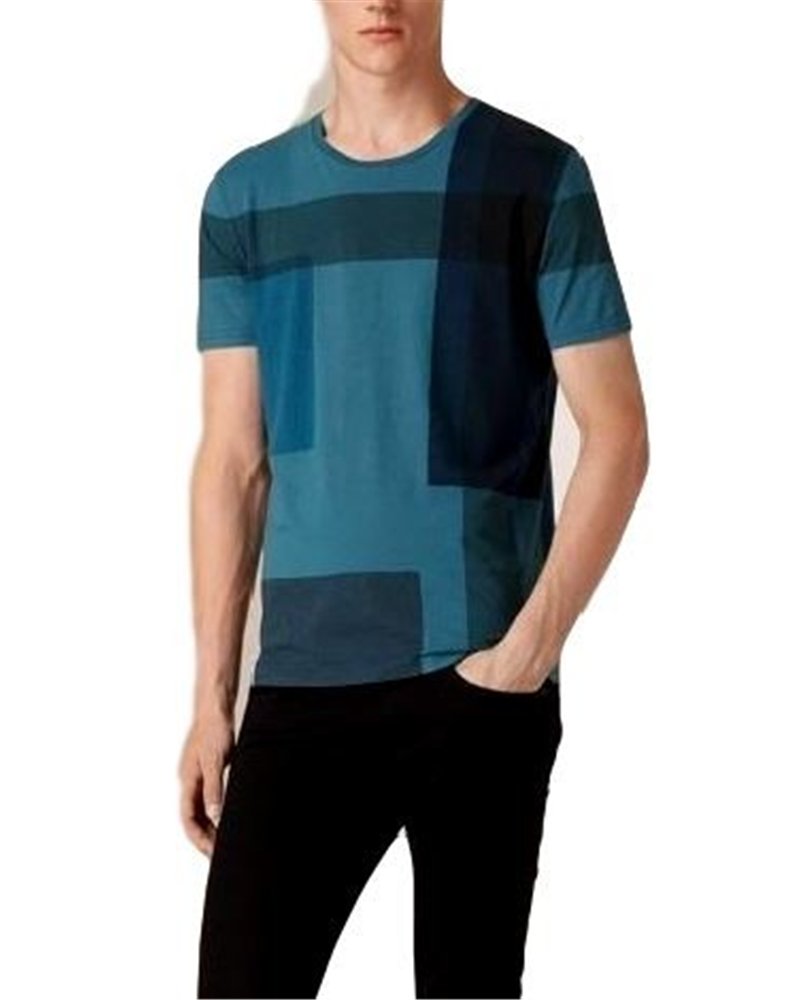 Burberry Men's Crew Neck Check Graphic Cotton T-Shirt