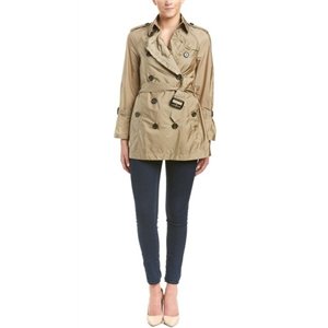 Burberry Packaway Ruffle Detail Showerproof Trench Coat