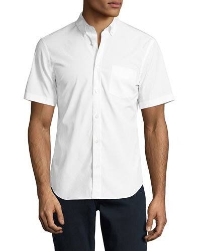 Burberrymen's Short  Sleeve Check Inner Collar  White