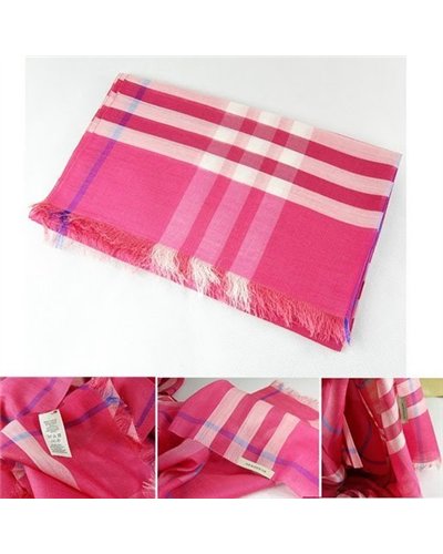 Burberry Checked Rouge   silk-blend Gauze Scarf
