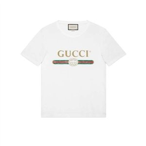 GUCCI Logo Men's Graphic T-Shirt -White