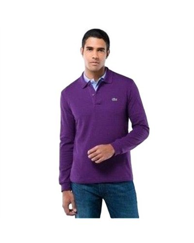 Lacoste Long Sleeve Pique Polo Shirt Purple