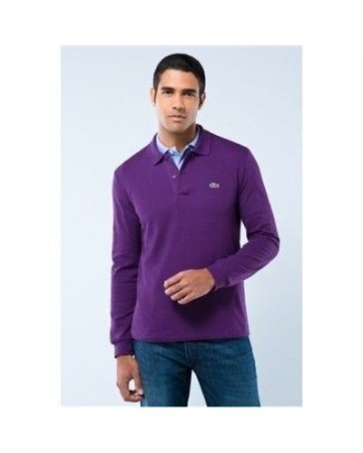 Lacoste Long Sleeve Pique Polo Shirt Purple