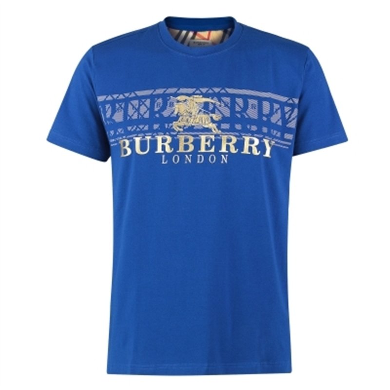 Burberry Men's Crew Neck Graphic Cotton T-Shirt Carml