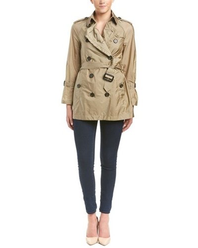 Burberry Packaway Ruffle Detail Showerproof Trench Coat