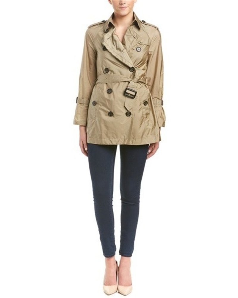 Burberry Packaway Ruffle Detail Showerproof Trench Coat