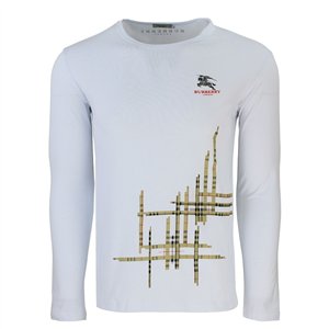 Burberry Men's Crew Neck Long Sleeve Graphic Cotton T-Shirt