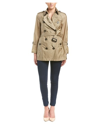 Burberry Packaway Ruffle Detail Showerproof Trench Coat