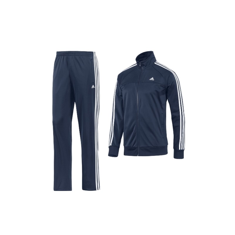 Adidas 3-Stripe Tricoat Track Set Jacket & Pants Navy