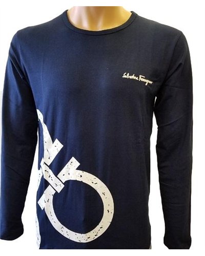 Salvatore Ferragamo Men's Cotton T-Shirt w/Oversize Gancini Logo