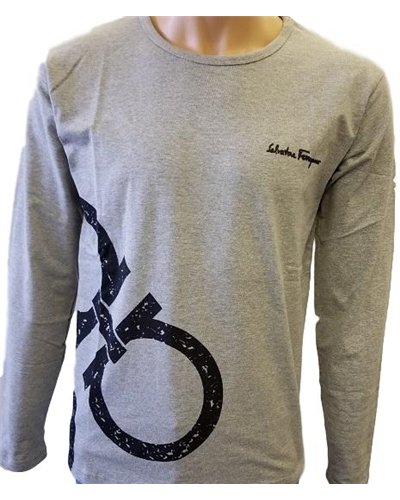 Salvatore Ferragamo Men's Cotton T-Shirt w/Oversize Gancini Logo