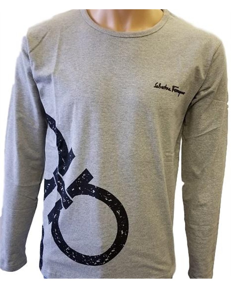 Salvatore Ferragamo Men's Cotton T-Shirt w/Oversize Gancini Logo