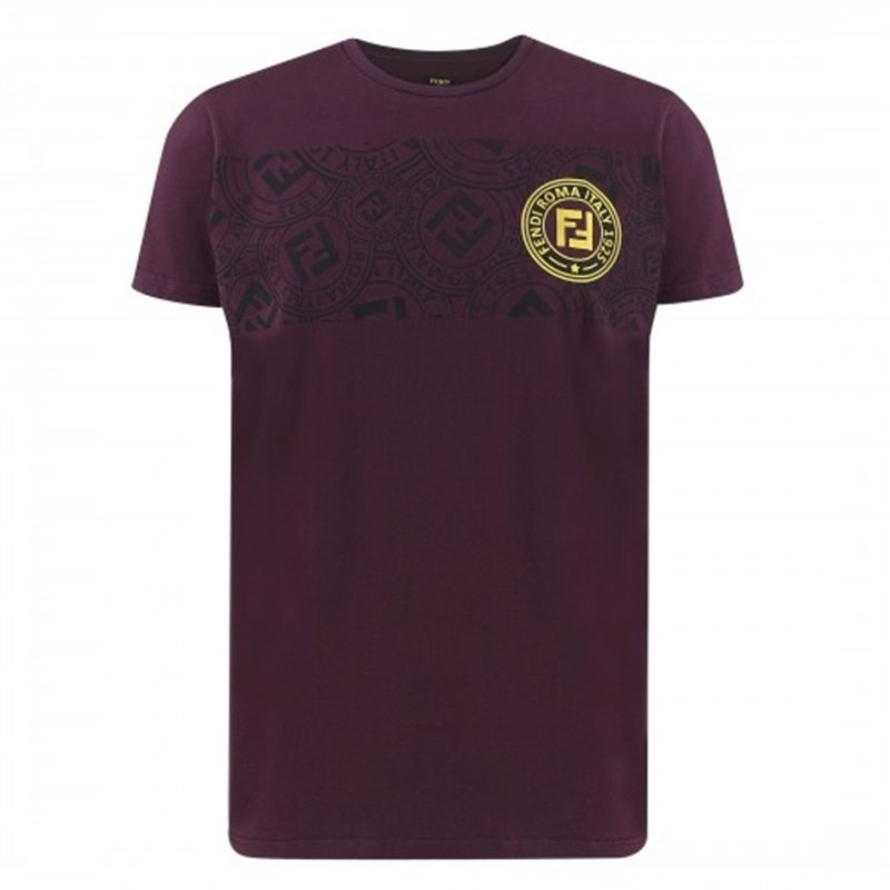 FENDI  Men's Stamp Monogram Tee Black