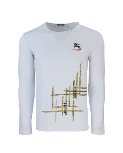 Burberry Men's Crew Neck Long Sleeve Graphic Cotton T-Shirt