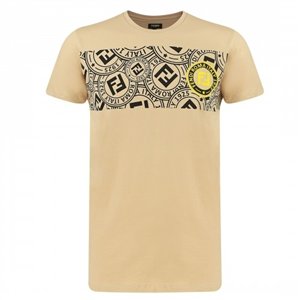 FENDI  Men's Stamp Monogram T Shirt White