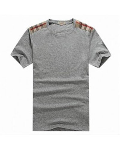 Burberry Men's   Crew Neck  Check Graphic Cotton T-Shirt