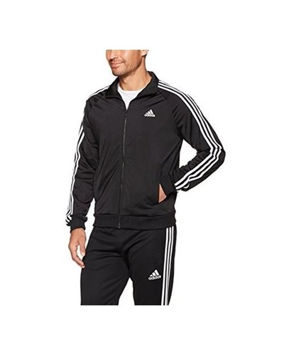 Adidas 3-Stripe Tricoat Track Set Jacket & Pants Black