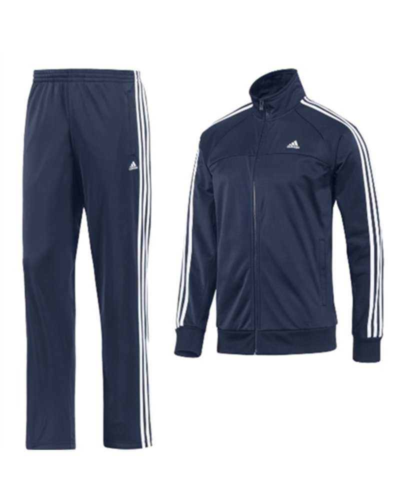 Adidas 3-Stripe Tricoat Track Set Jacket & Pants Navy