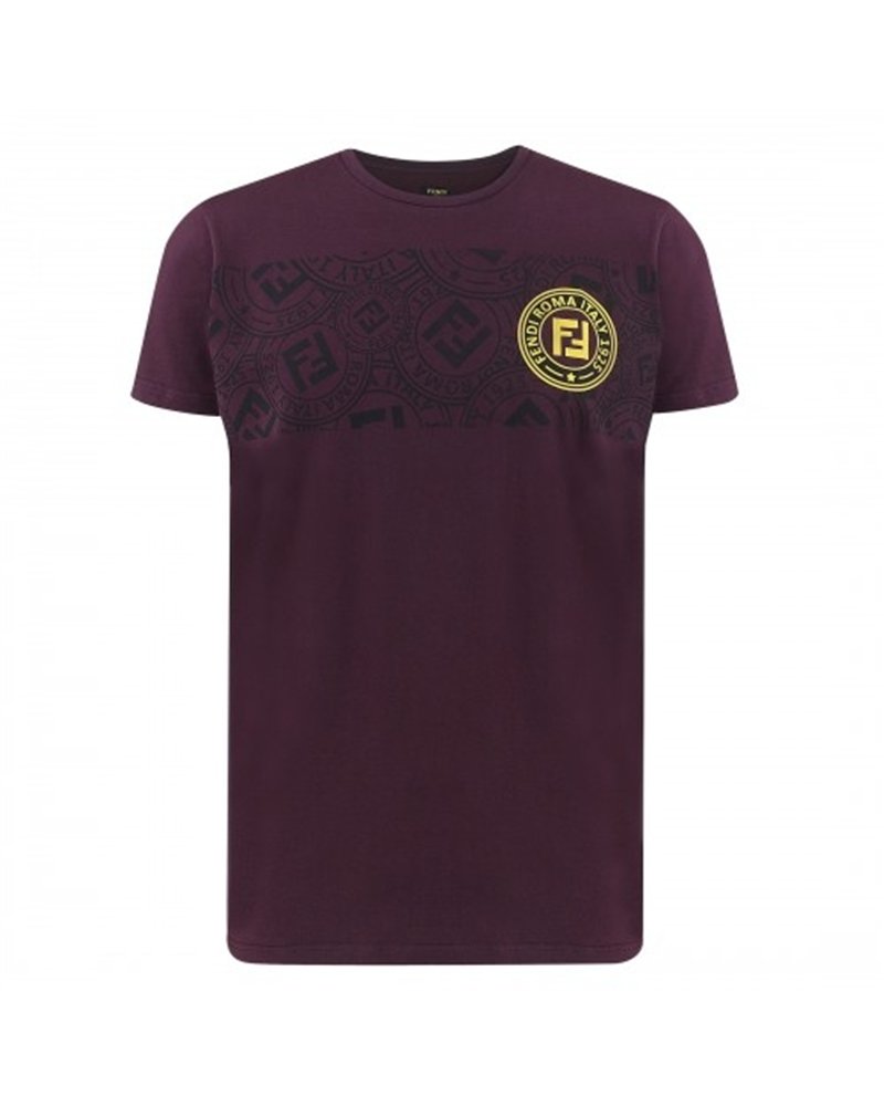 FENDI  Men's Stamp Monogram Tee Black