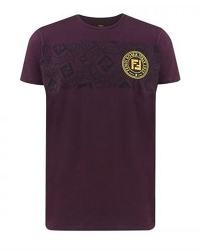 FENDI  Men's Stamp Monogram Tee Black