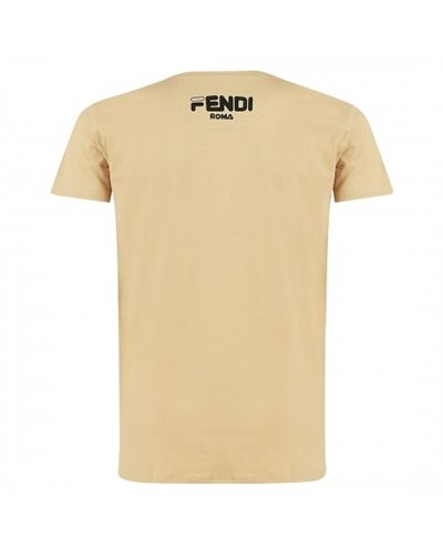 FENDI  Men's Stamp Monogram T Shirt White