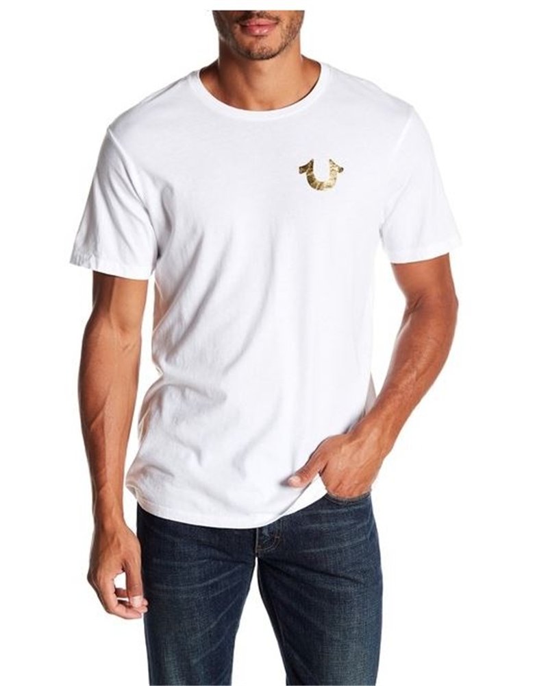 True Religion Metallic Gold Buddha Graphic Tee