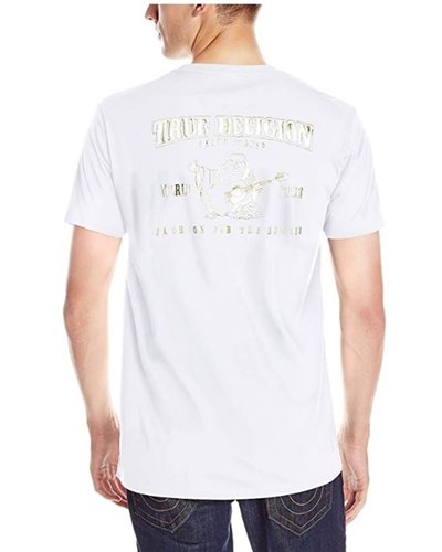 True Religion Metallic Gold Buddha Graphic Tee