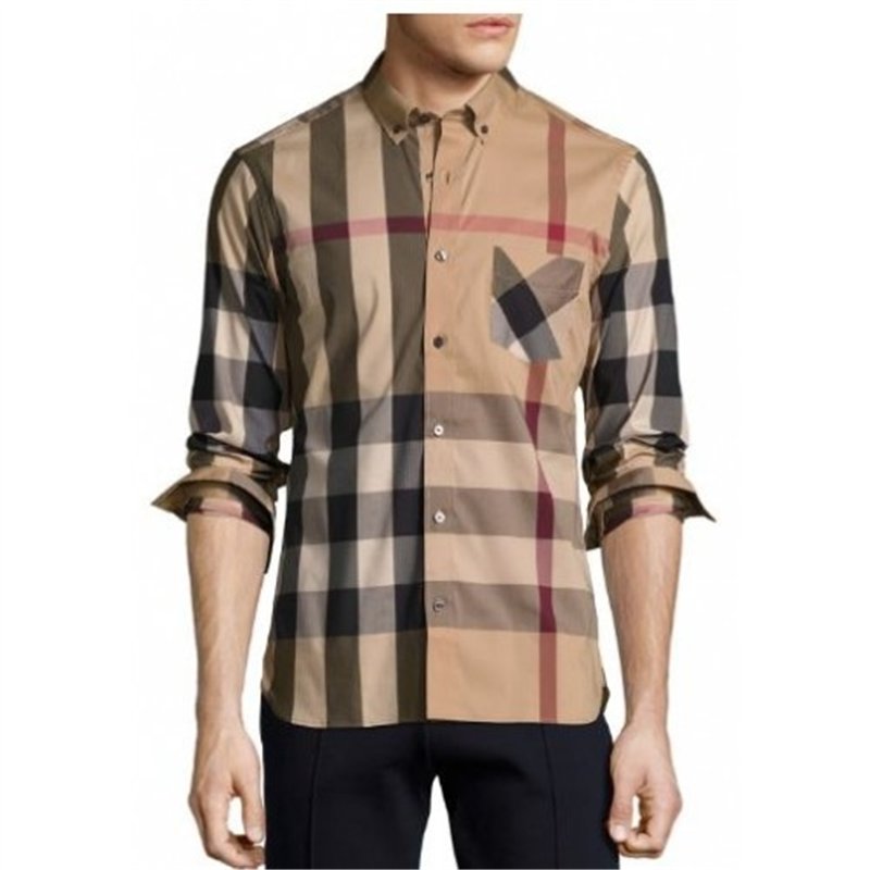 Burberry Men's Thornaby Slim Fit Plaid Sport shirt Brown