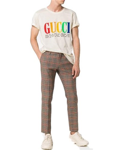 GUCCI Rainbow Cities Print Cotton T Shirt