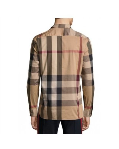 Burberry Men's Thornaby Slim Fit Plaid Sport shirt Brown
