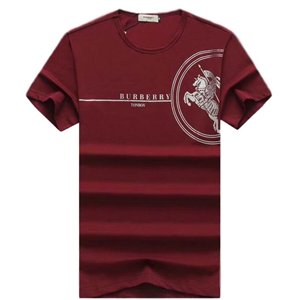 Burberry Lanesbury Men's V Neck Check Graphic Cotton T-Shirt