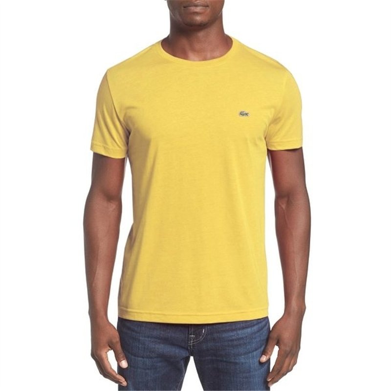 Lacoste Men's Pima Cotton Crew -Neck T-Shirt Yellow