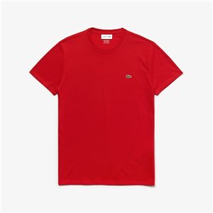 Lacoste Men's Pima Cotton Crew -Neck T-Shirt Red