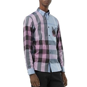 Burberry Men's Thornaby Slim Fit Plaid Sport shirt BLUE