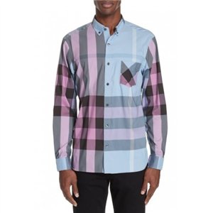 Burberry Men's Thornaby Slim Fit Plaid Sport shirt BLUE
