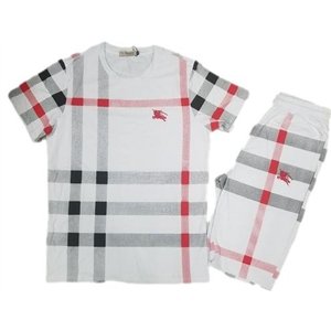 Burberry Men's Crew Neck Check Graphic C T-Shirt & Short Set
