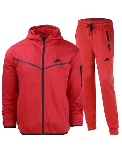 Nike Men's Cotton Zip Hoodie & Pants Set Red