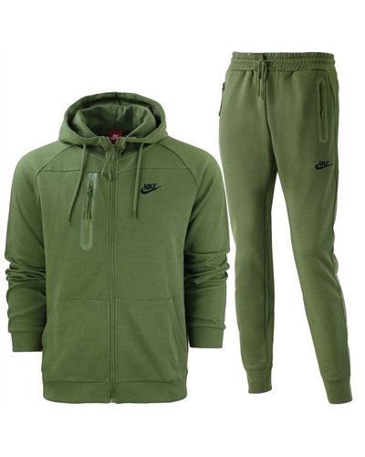Nike Men's Tech  Fleece Zip Hoodie & Pants Set Olive