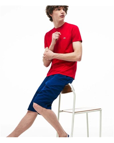 Lacoste Men's Pima Cotton Crew -Neck T-Shirt Red